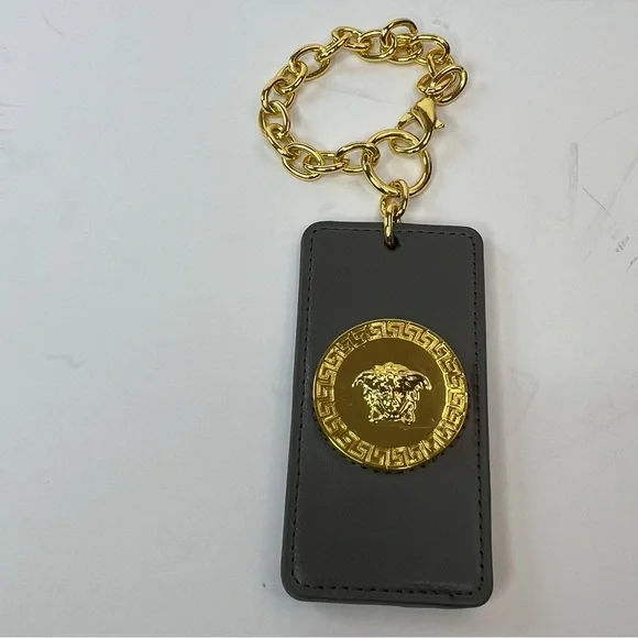 Gray & Gold Versace Luggage Tag Never Used - Picture 8 of 12